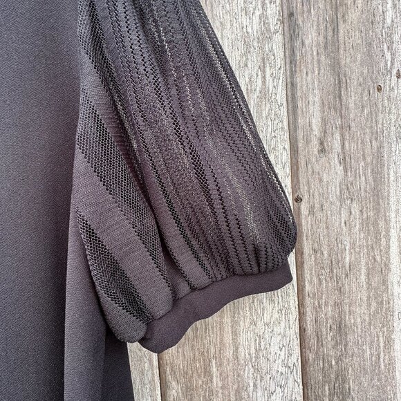 89th + Madison Black Short Puffed Sleeve Blouse Large NWT - Picture 5 of 7